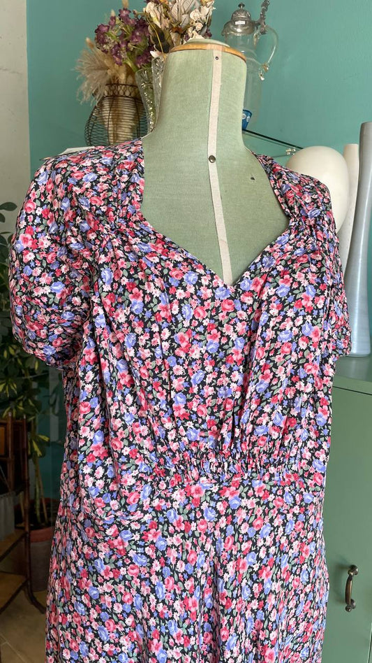 Raro abito sartoriale anni 40 a fiorellini - taglia 58/60