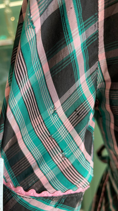 Abito in taffeta anni 40 sartoriale - housecoat 40s - tg.s