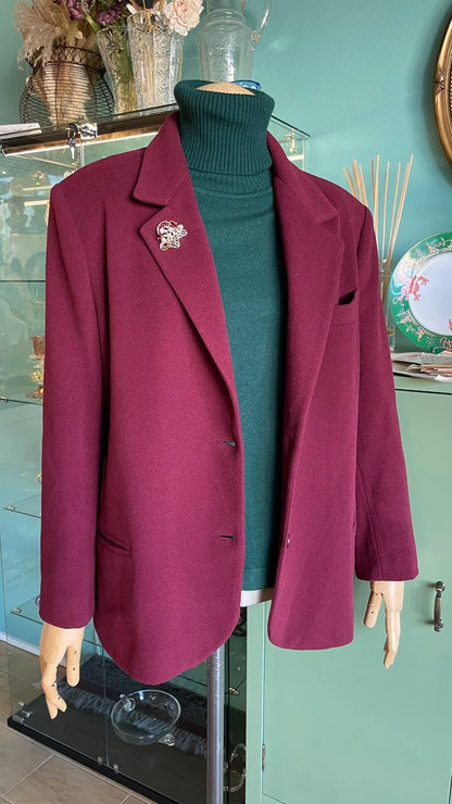 Blazer anni 80 vintage in Cashmere bordeaux tg.48/50
