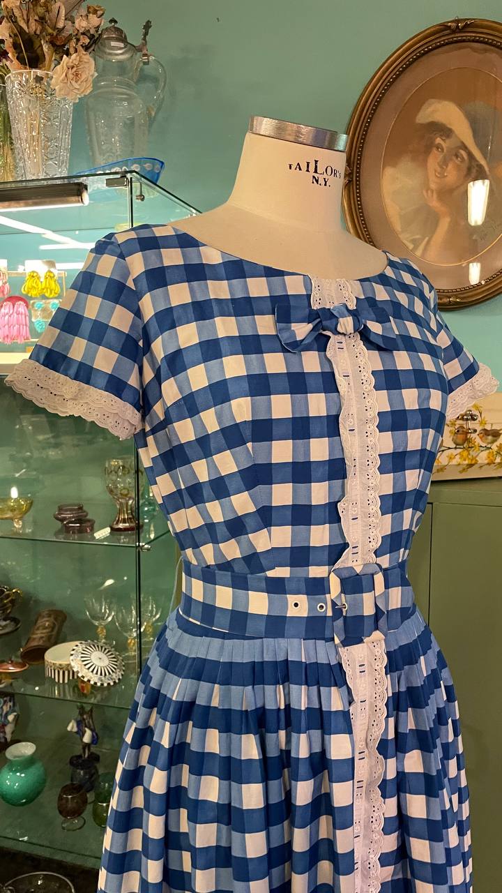 Abito anni 50 vichy Francese