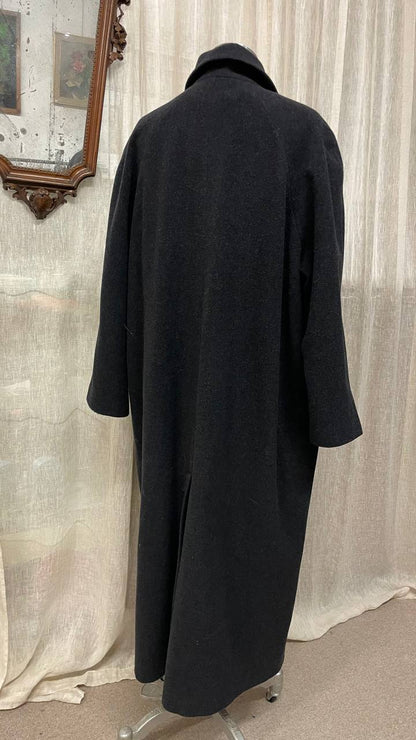 Cappotto lungo anni 80 in misto lana col.antracite - over
