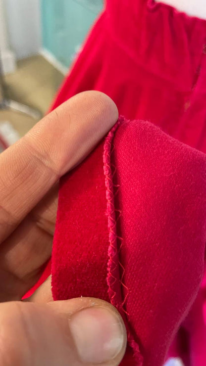 Gonna a ruota piena anni 50 in velluto rosso Carminio - tg.XS/M