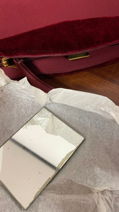 Borsetta fine anni 50 in seta e velluto col.bordeaux