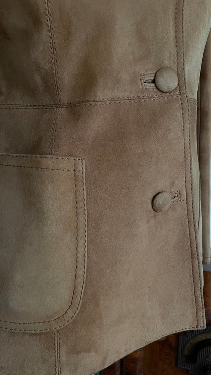 Giacca anni 70 scamosciata tg.Xs - pelletteria di lusso