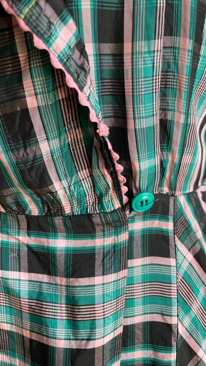 Abito in taffeta anni 40 sartoriale - housecoat 40s - tg.s
