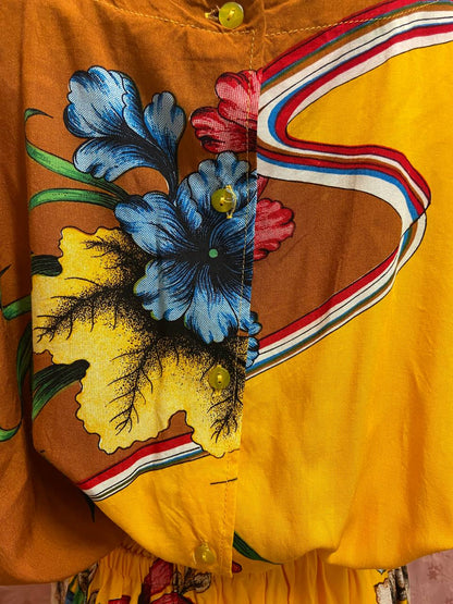 Tutina anni '80 con stampa floreale tg 46-48
