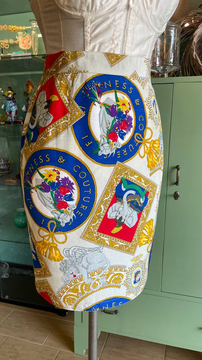 Gonna anni 90 deadstock ispirazione Moschino- tg.S