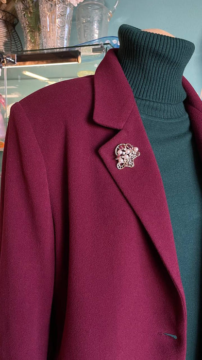 Blazer anni 80 vintage in Cashmere bordeaux tg.48/50