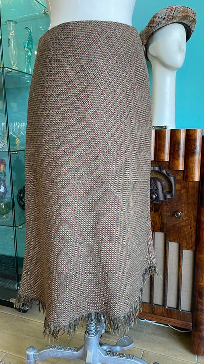 Gonna vintage in lana mélange 100% wool