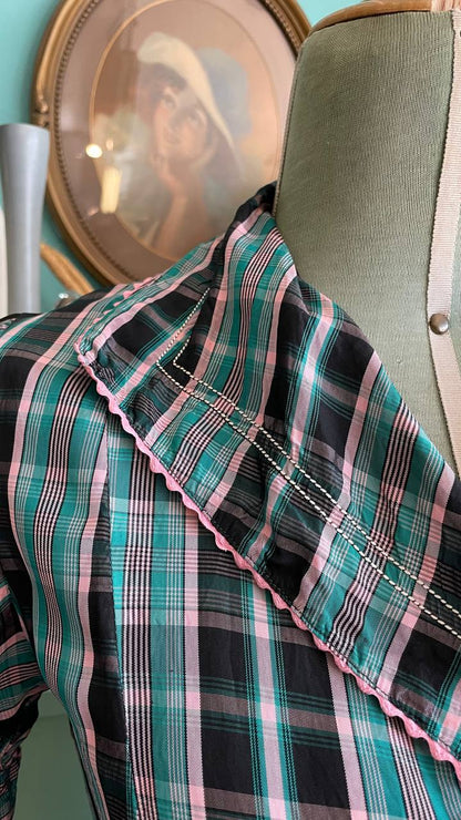 Abito in taffeta anni 40 sartoriale - housecoat 40s - tg.s