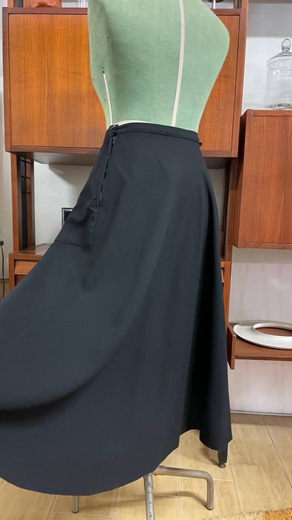 Gonna nera in gabardine tg.48/50  - modello anni 40