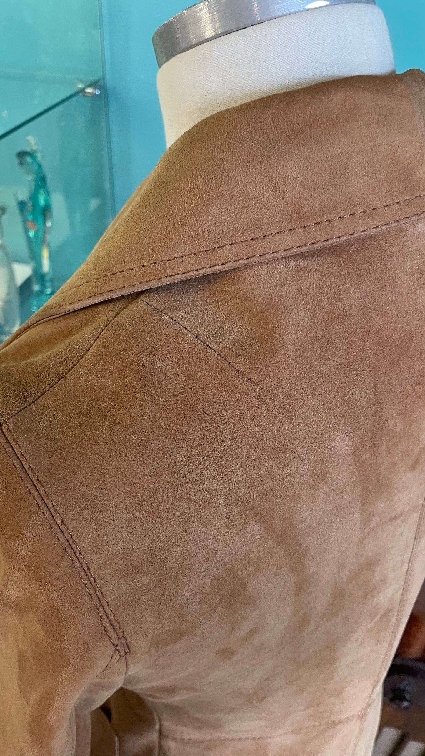 Giacca anni 70 scamosciata tg.Xs - pelletteria di lusso