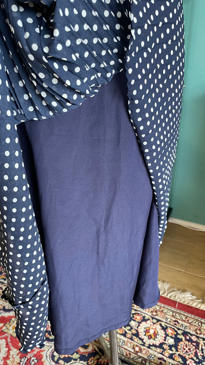 Gonna plissé blu a pois tg.44/46