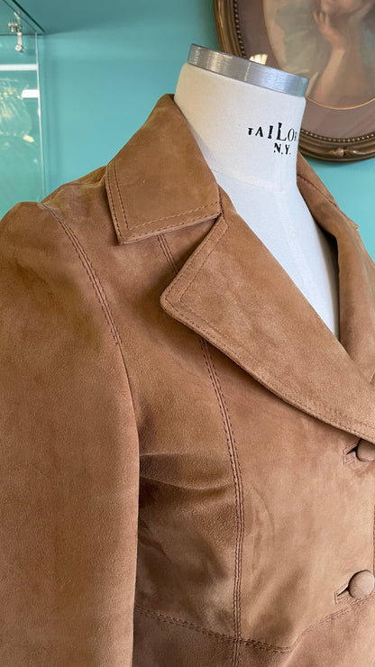 Giacca anni 70 scamosciata tg.Xs - pelletteria di lusso