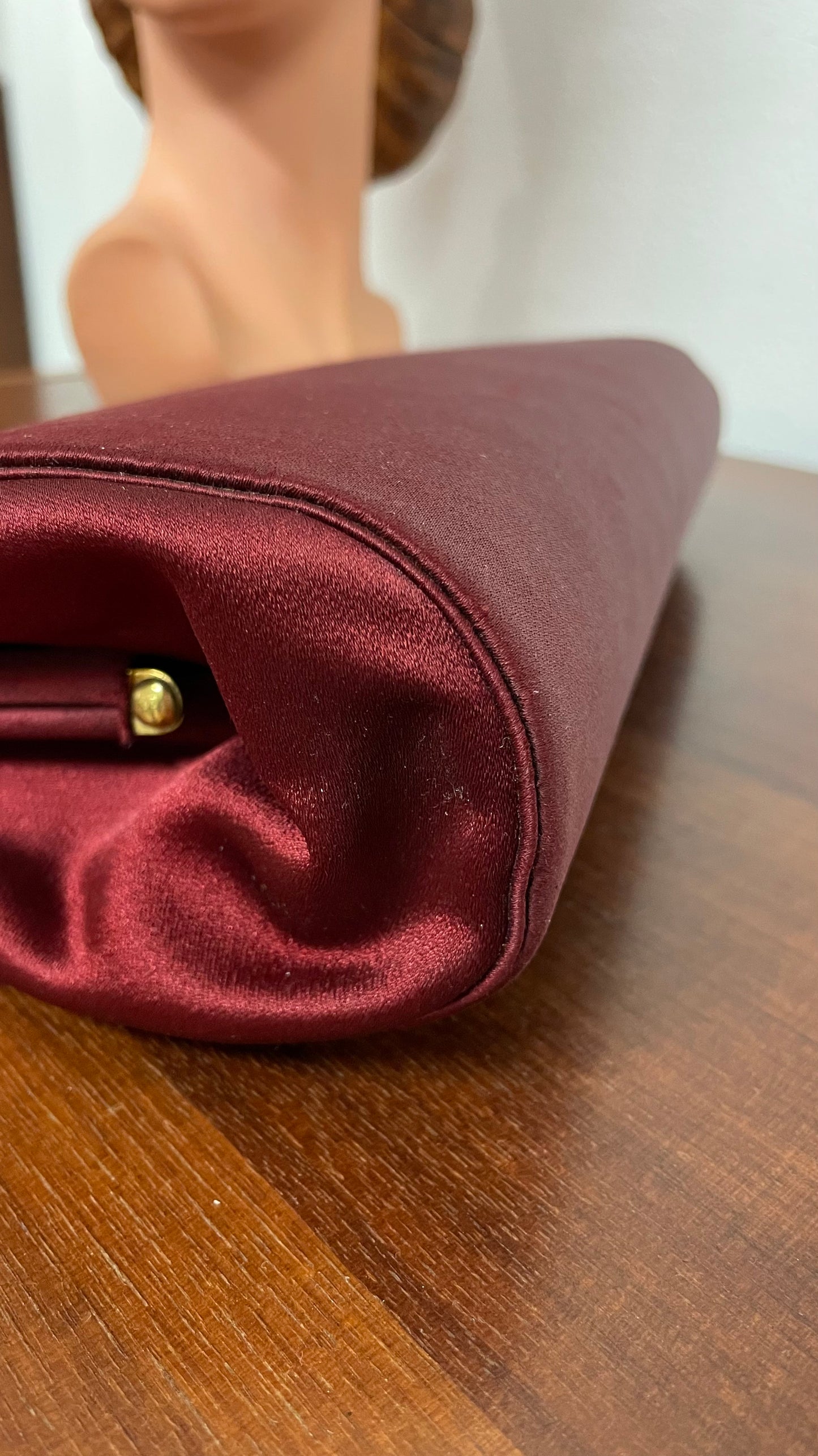 Borsetta fine anni 50 in seta e velluto col.bordeaux