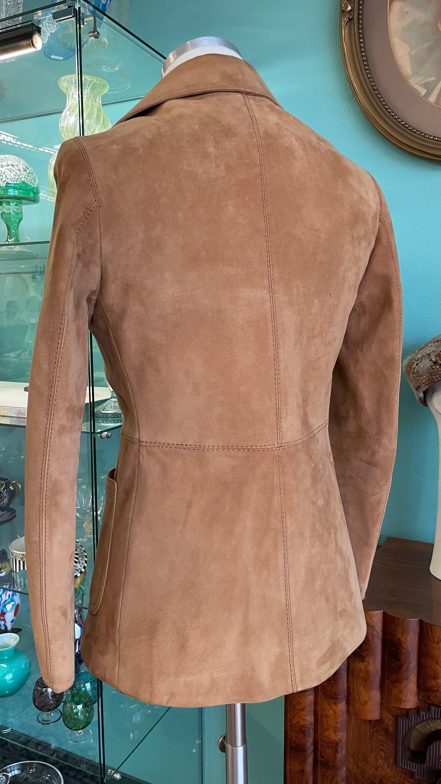 Giacca anni 70 scamosciata tg.Xs - pelletteria di lusso