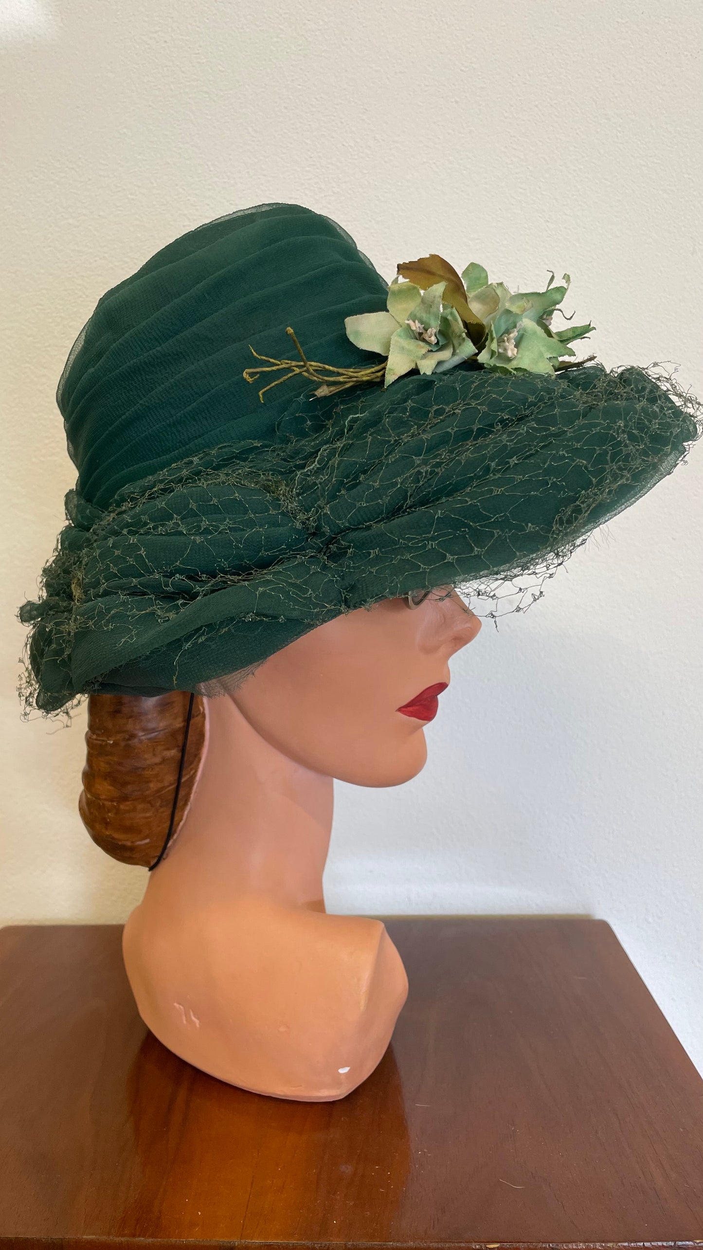 Cappello originale anni 50 verde scuro