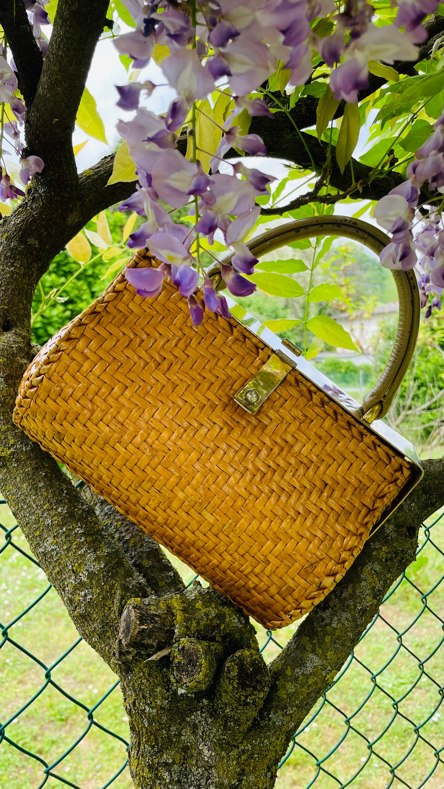 Borsa in midollino anni 50/60