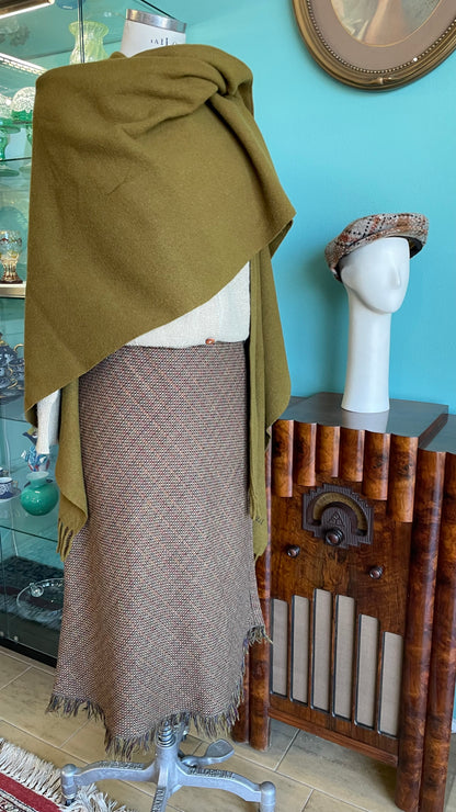 Gonna vintage in lana mélange 100% wool