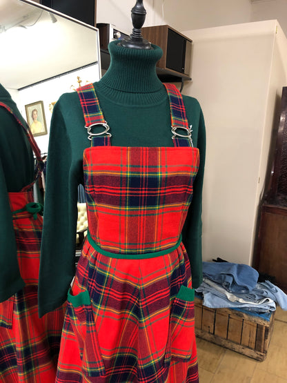 Salopette anni 70 tartan