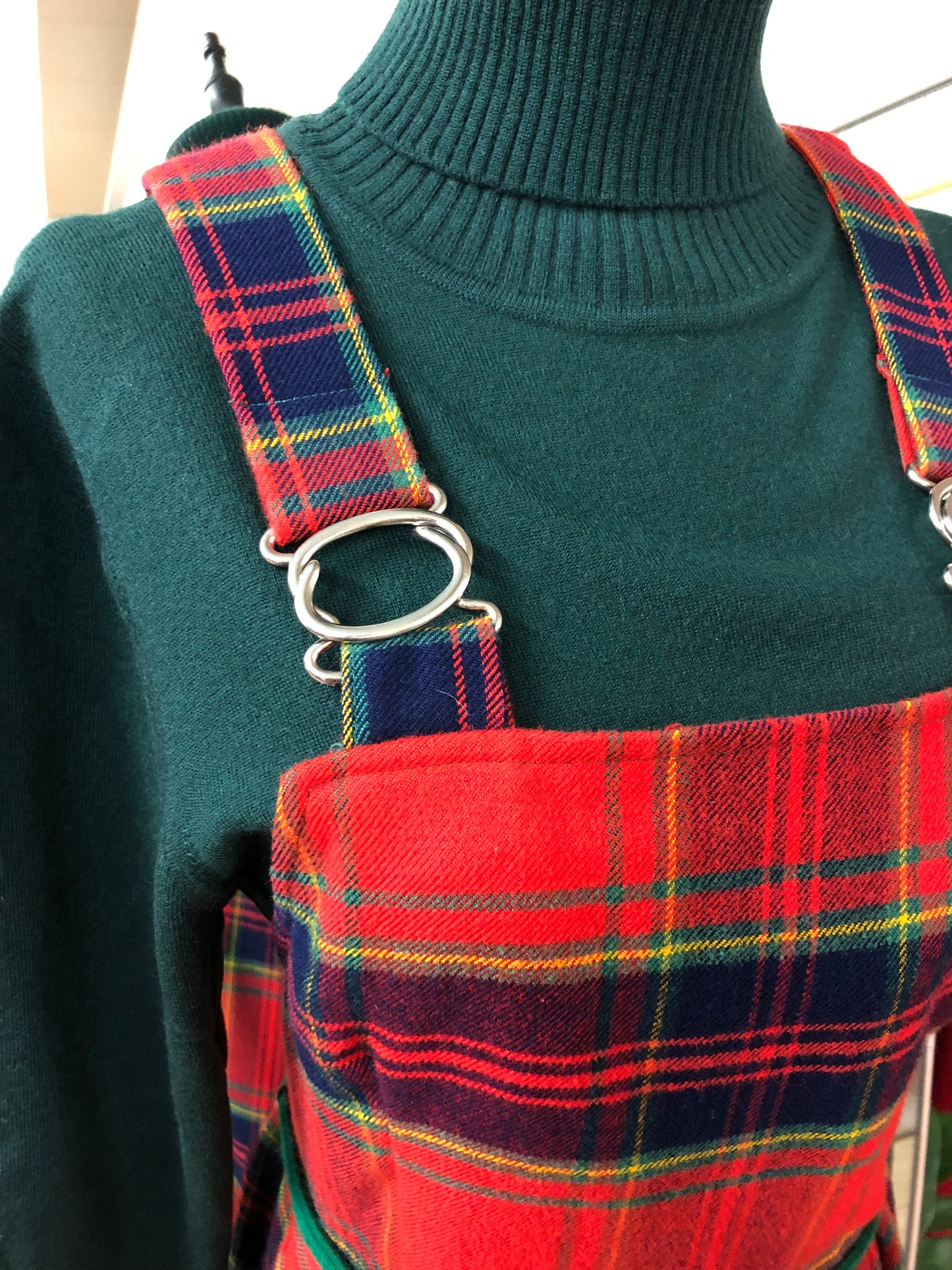 Salopette anni 70 tartan