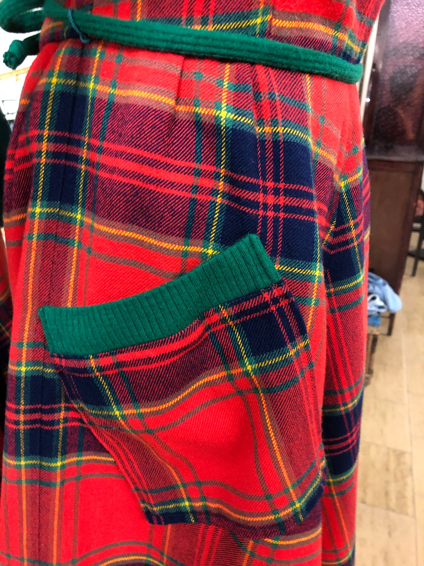 Salopette anni 70 tartan