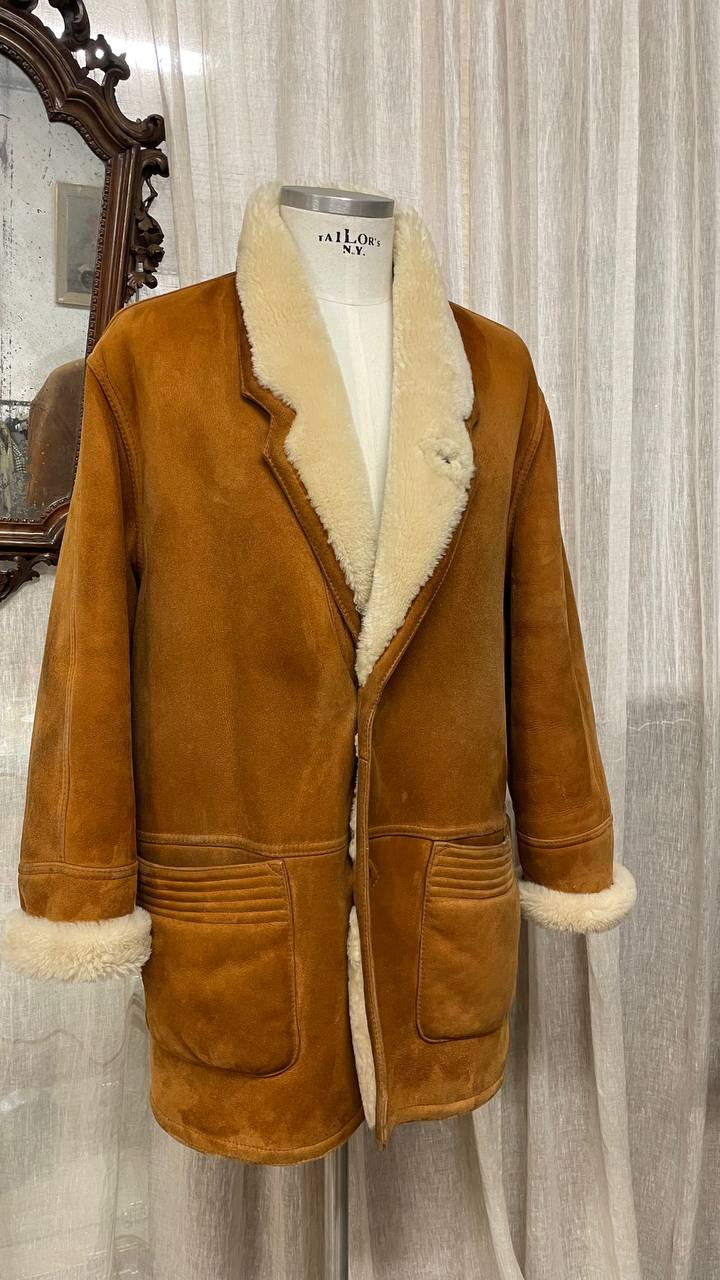 Montone primi 90s shearling - scamosciato  tg.48/50
