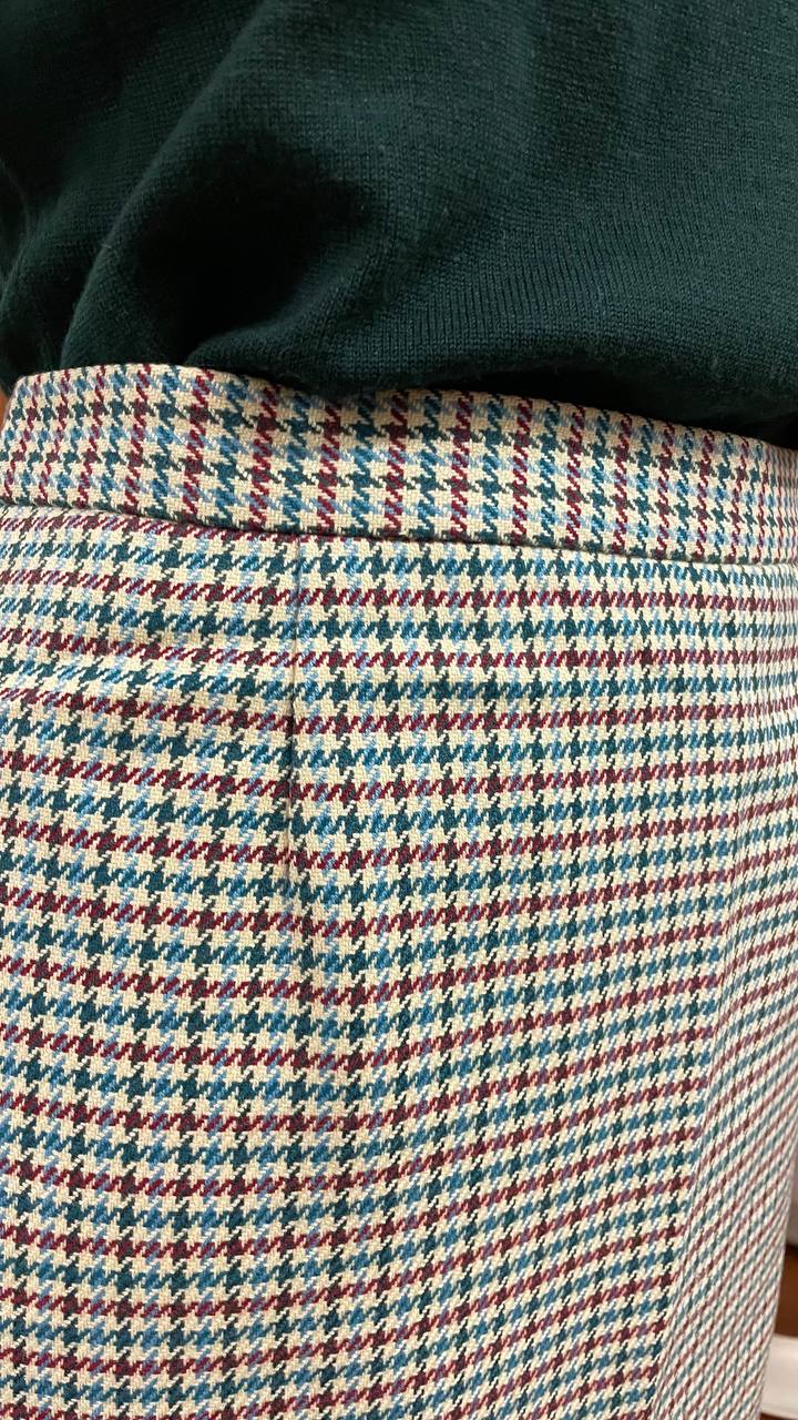 Gonna anni 80 in lana motivo pied de poule - tg.46