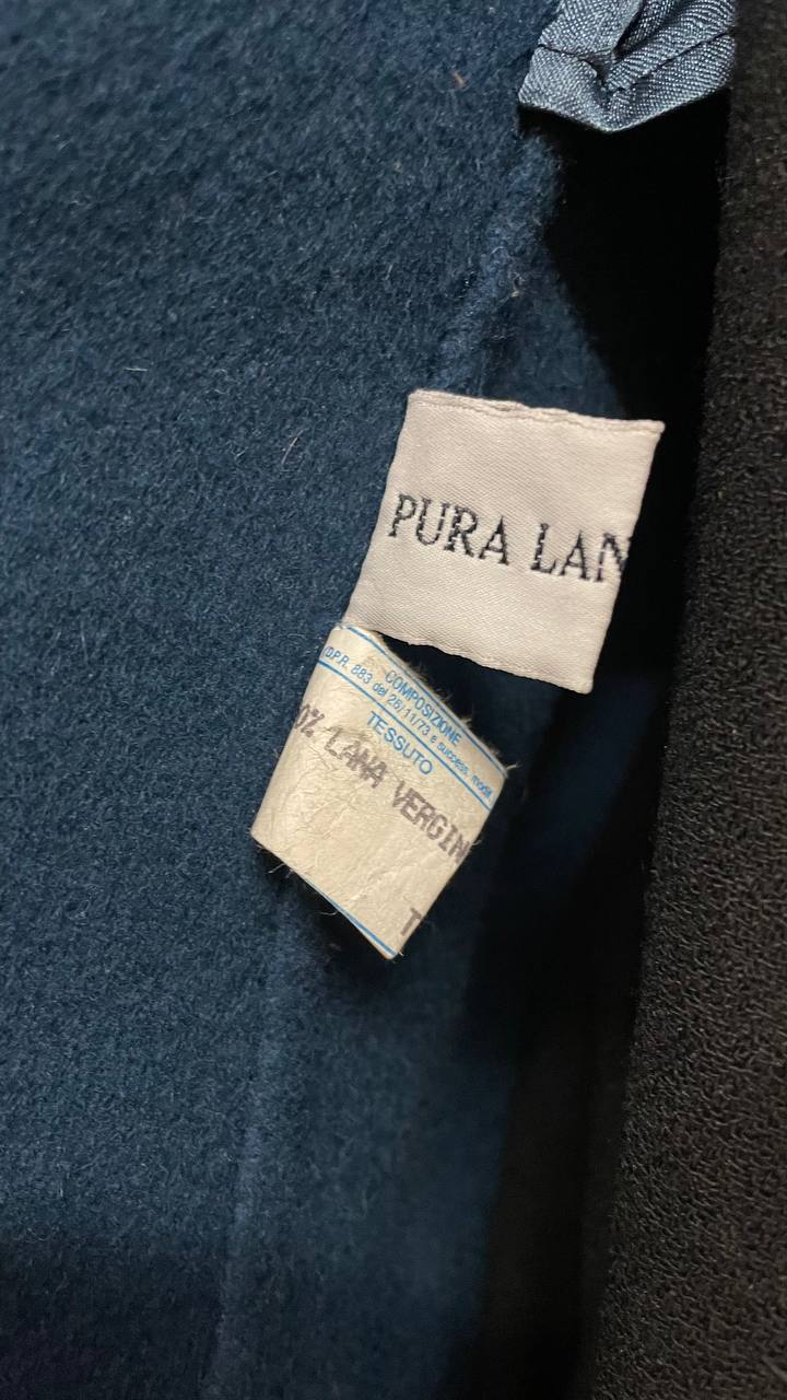 Cappotto anni 80 in pura lana vergine col.ottanio - tg.42/44