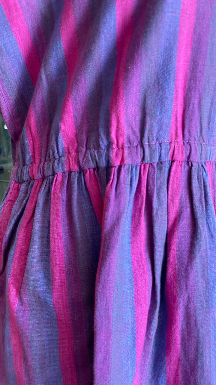 Abito cotone 1980s a righe - tg.50/52