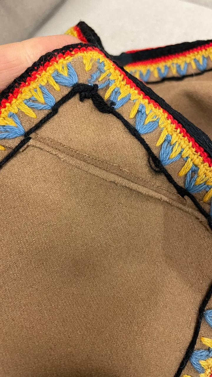 Giacchino folk anni 70 in panno di lana stile messicano - tg.M/L