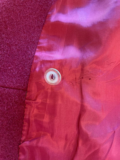 Cappotto doppiopetto anni 80 in lana borgogna - tg.44/46