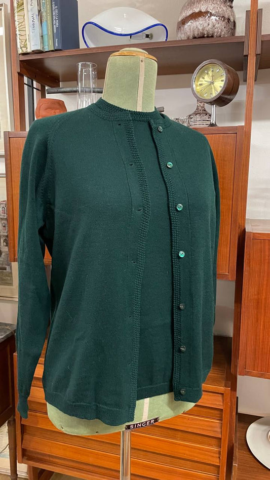 Twin Set anni 60 in lana verde scuro - tg.46
