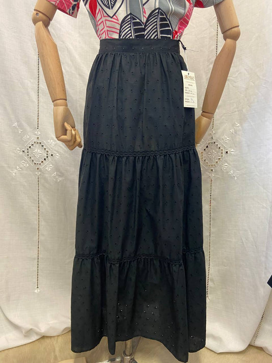 Gonna nera 100% cotone, tg 38 - 80s
