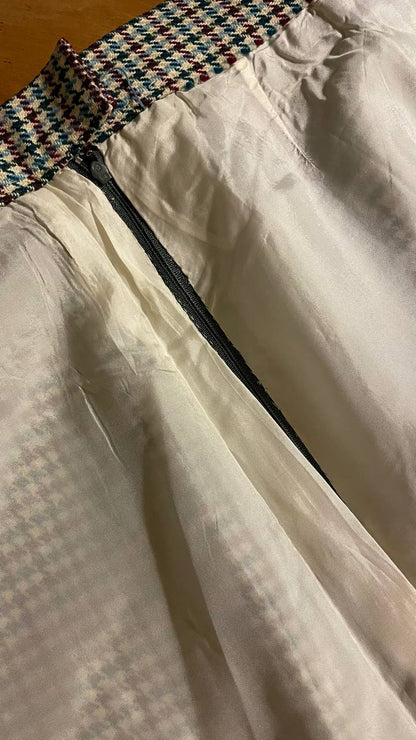 Gonna anni 80 in lana motivo pied de poule - tg.46