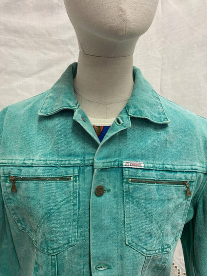 Giacca in denim verdeacqua Pepper - Made in Italy 80s