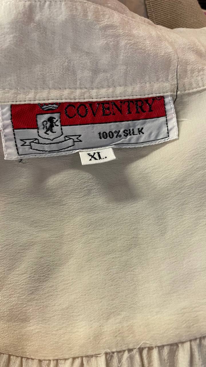 Camicia anni 80 manica lunga in pura seta - tg.XL