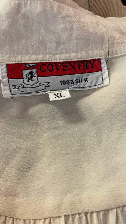 Camicia anni 80 manica lunga in pura seta - tg.XL