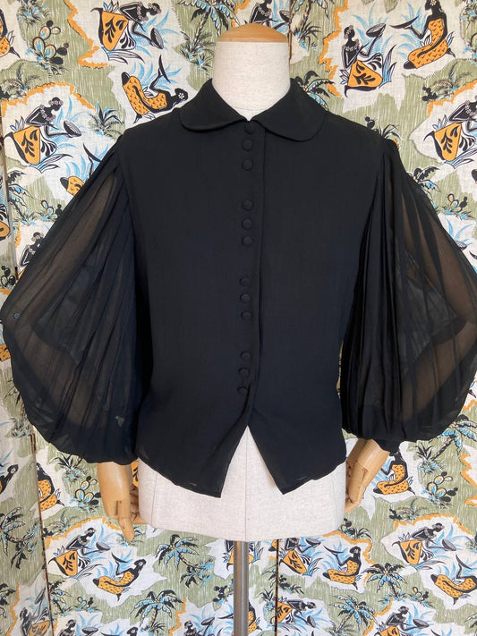 Blusa anni 60 con colletto BonTon - pura seta sartoriale
