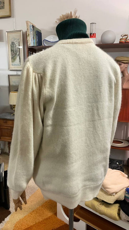 Cardigan vintage in lana e morbida angora - tg. 46/48
