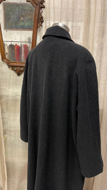 Cappotto lungo anni 80 in misto lana col.antracite - over
