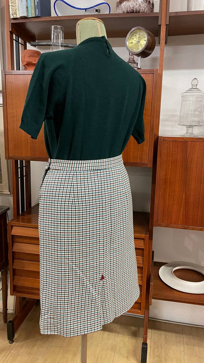 Gonna anni 80 in lana motivo pied de poule - tg.46
