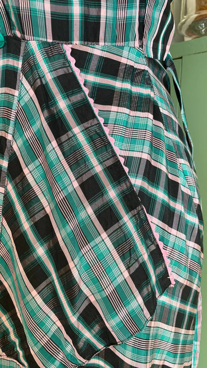 Abito in taffeta anni 40 sartoriale - housecoat 40s - tg.s