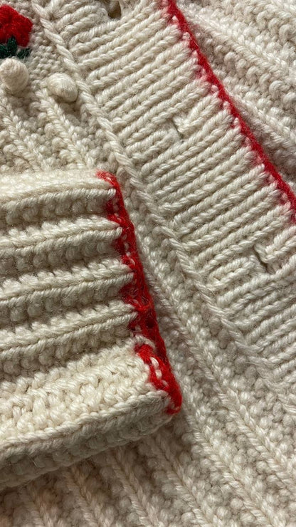 Cardigan Tirolese realizzato a mano in pura lana - Tg.S/M