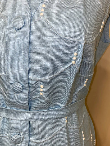 Abito sartoriale in lino smanicato - tg.52 deadstock - anni 60
