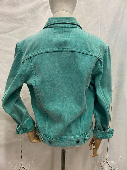 Giacca in denim verdeacqua Pepper - Made in Italy 80s
