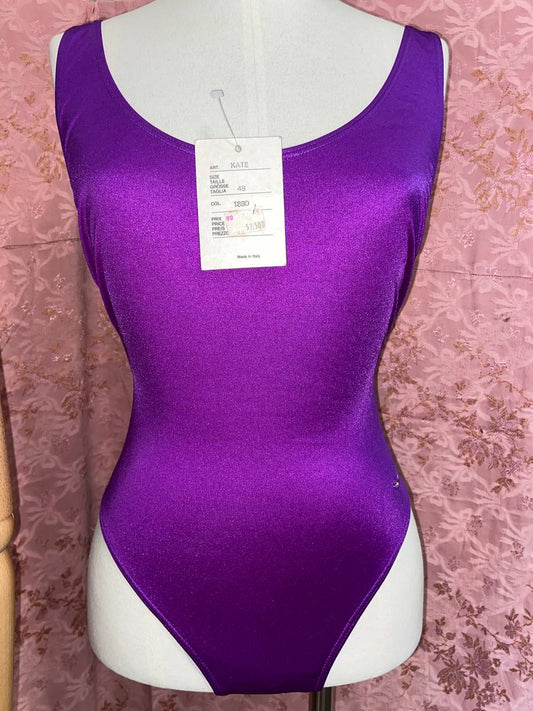 Costume intero viola Jantzen, tg 48, deadstock 1990s