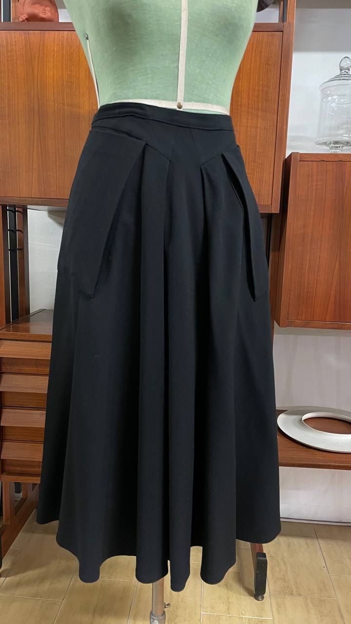 Gonna nera in gabardine tg.48/50  - modello anni 40