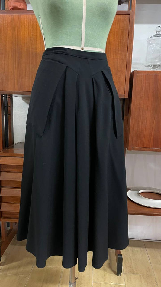 Gonna nera in gabardine tg.48/50  - modello anni 40