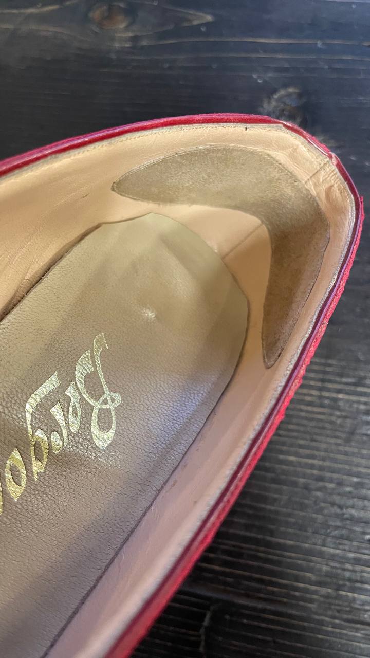 Decollete col.Burgundy fine anni 50 in raso di seta e pizzo - nr. 39,5/40